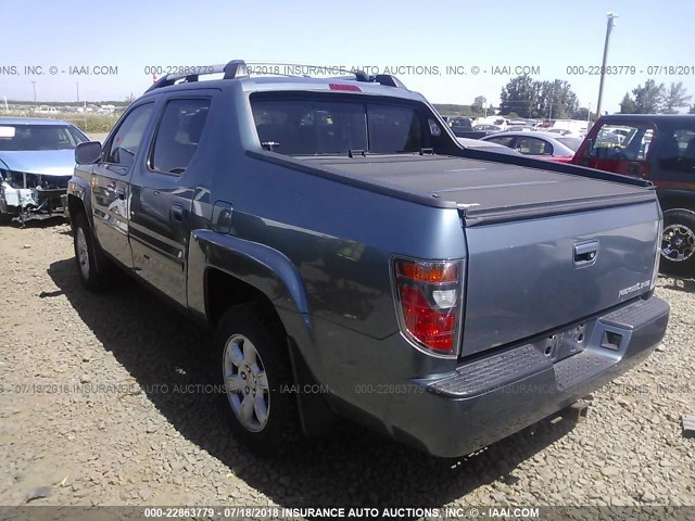 2HJYK16526H568837 - 2006 HONDA RIDGELINE RTL BLUE photo 3