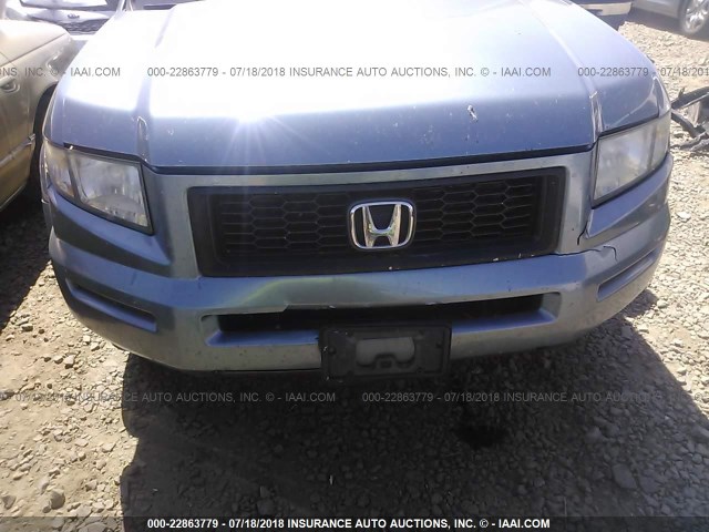 2HJYK16526H568837 - 2006 HONDA RIDGELINE RTL BLUE photo 6