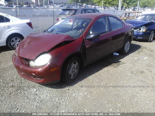 1B3ES46C01D146659 - 2001 DODGE NEON SE/ES RED photo 2