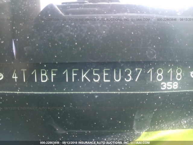 4T1BF1FK5EU371818 - 2014 TOYOTA CAMRY L/SE/LE/XLE შავი ფოტო 9