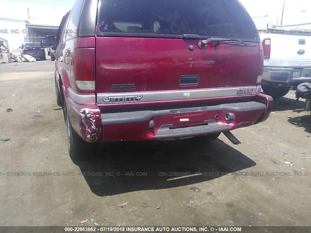 1GKDT13W512219772 - 2001 GMC JIMMY RED photo 6