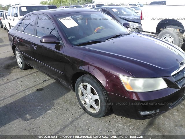 5NPEU46FX6H079850 - 2006 HYUNDAI SONATA GLS/LX MAROON photo 6