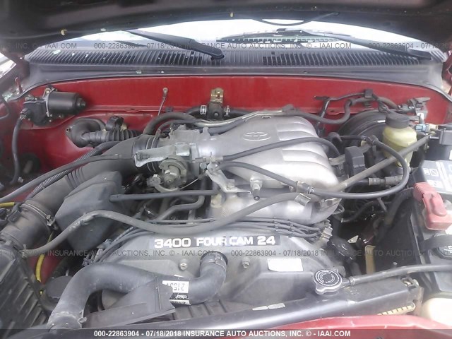 4TASN92N4YZ629688 - 2000 TOYOTA TACOMA XTRACAB PRERUNNER წითელი ფოტო 10