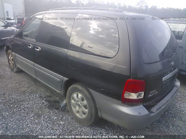 KNDUP131146506625 - 2004 KIA SEDONA EX/LX BLACK photo 3