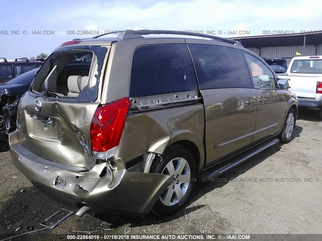 5N1BV28U54N320173 - 2004 NISSAN QUEST S/SE/SL GOLD photo 4