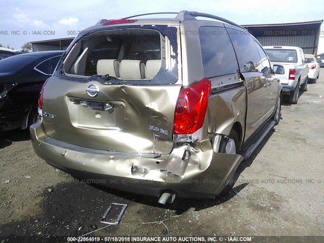 5N1BV28U54N320173 - 2004 NISSAN QUEST S/SE/SL GOLD photo 6