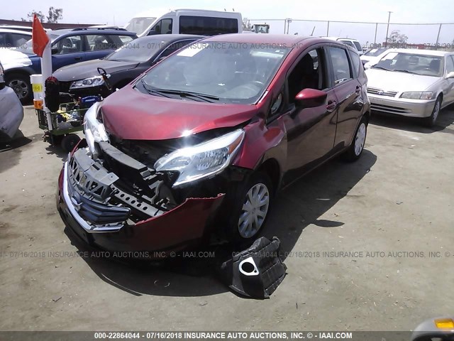 3N1CE2CP3GL364285 - 2016 NISSAN VERSA NOTE S/S PLUS/SV/SL/SR BURGUNDY photo 2