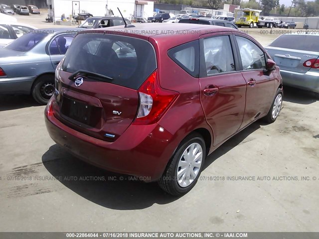 3N1CE2CP3GL364285 - 2016 NISSAN VERSA NOTE S/S PLUS/SV/SL/SR BURGUNDY photo 4