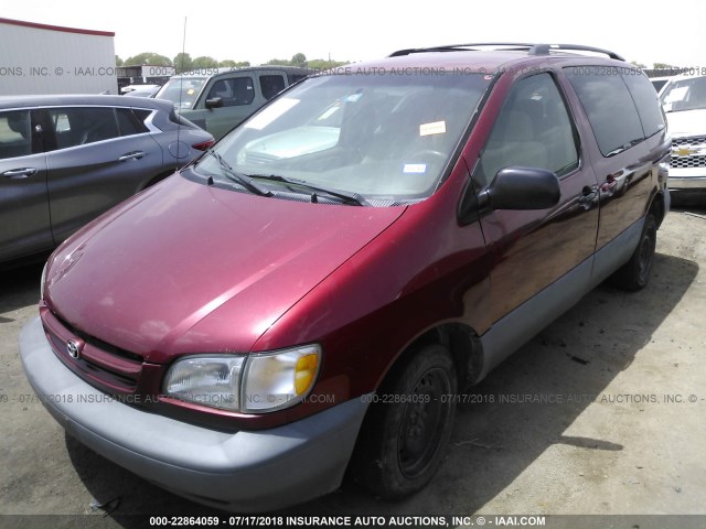 4T3ZF13C7WU070844 - 1998 TOYOTA SIENNA LE/XLE RED photo 2