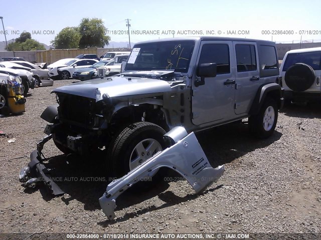 1C4BJWDG8HL714856 - 2017 JEEP WRANGLER UNLIMITE SPORT SILVER photo 2