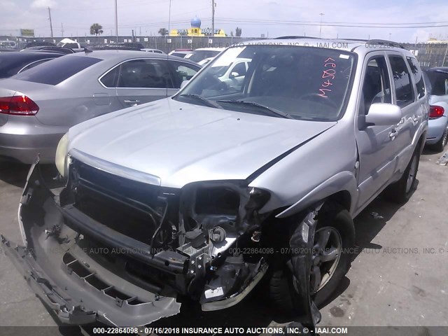 4F2CZ06195KM45027 - 2005 MAZDA TRIBUTE S SILVER photo 2