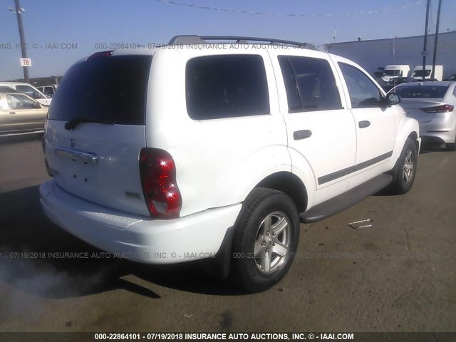 1D8HB48236F170550 - 2006 DODGE DURANGO SLT WHITE photo 4