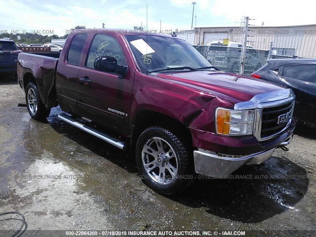 1GTEK19J89Z245820 - 2009 GMC SIERRA K1500 MAROON photo 1