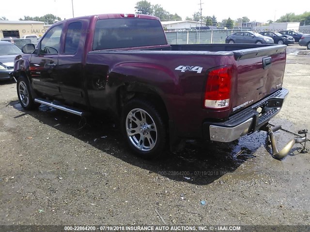 1GTEK19J89Z245820 - 2009 GMC SIERRA K1500 MAROON photo 3