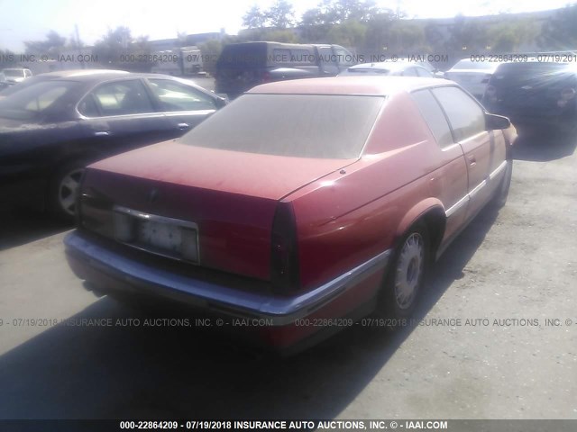 1G6EL12Y1PU616379 - 1993 CADILLAC ELDORADO SPORT RED photo 4