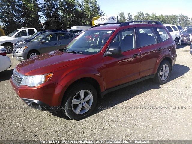 JF2SH6BC2AH917408 - 2010 SUBARU FORESTER XS RED photo 2