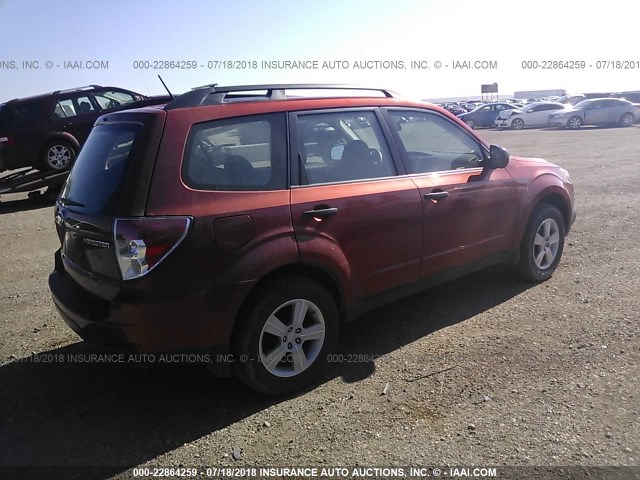 JF2SH6BC2AH917408 - 2010 SUBARU FORESTER XS RED photo 4