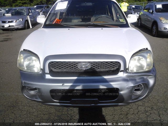 KM8SB12B84U811398 - 2004 HYUNDAI SANTA FE GL WHITE photo 6