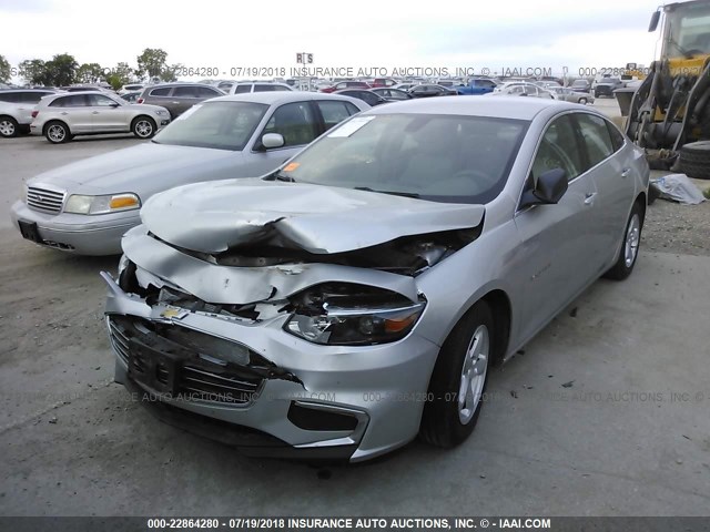1G1ZB5ST0HF140380 - 2017 CHEVROLET MALIBU LS Gümüş foto 2