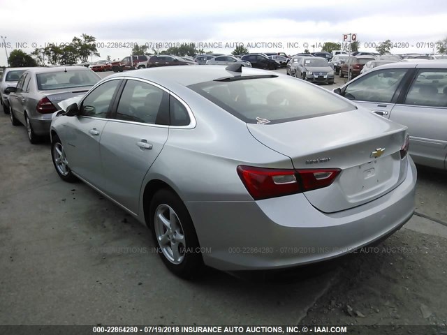 1G1ZB5ST0HF140380 - 2017 CHEVROLET MALIBU LS Gümüş foto 3