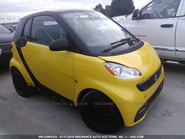 WMEEJ3BA7DK709174 - 2013 SMART FORTWO PURE/PASSION YELLOW photo 1