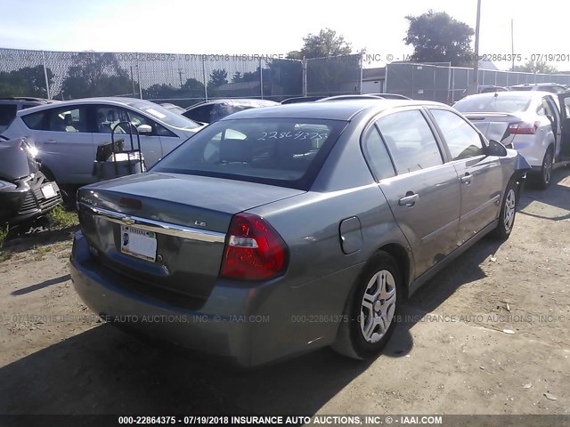 1G1ZS51F66F252402 - 2006 CHEVROLET MALIBU LS GRAY photo 4