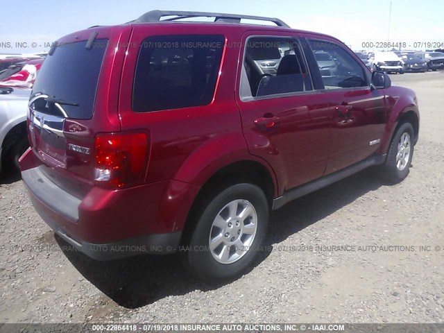 4F2CZ02Z48KM09164 - 2008 MAZDA TRIBUTE I RED photo 4