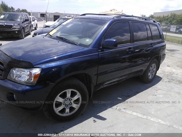 JTEDP21A070146310 - 2007 TOYOTA HIGHLANDER SPORT/LIMITED BLUE photo 2