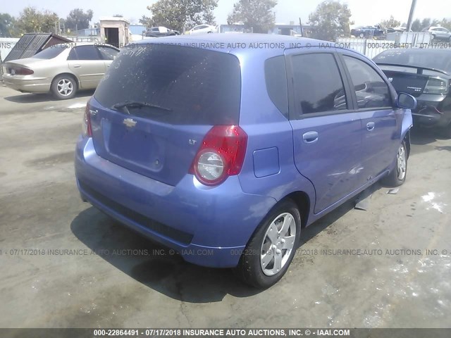 KL1TD66E99B314312 - 2009 CHEVROLET AVEO LS/LT BLUE photo 4