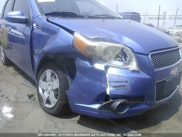 KL1TD66E99B314312 - 2009 CHEVROLET AVEO LS/LT BLUE photo 6