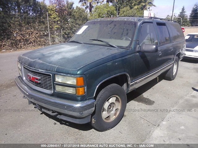 1GKFK16K7SJ766991 - 1995 GMC SUBURBAN K1500 GREEN photo 2