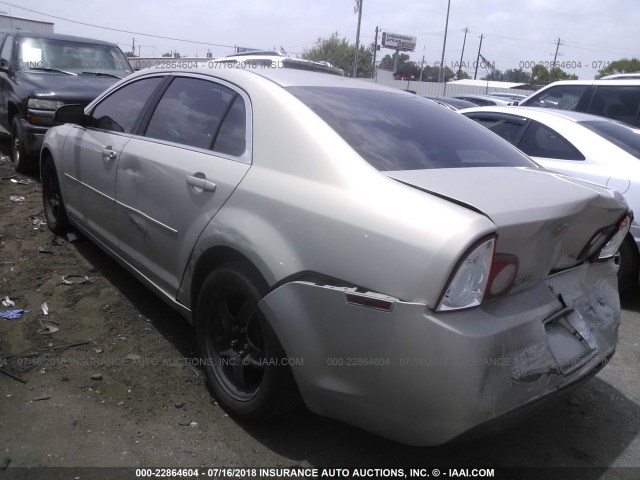 1G1ZG57B09F140186 - 2009 CHEVROLET MALIBU LS ოქროსფერი ფოტო 3