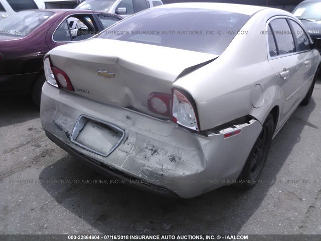 1G1ZG57B09F140186 - 2009 CHEVROLET MALIBU LS ოქროსფერი ფოტო 6