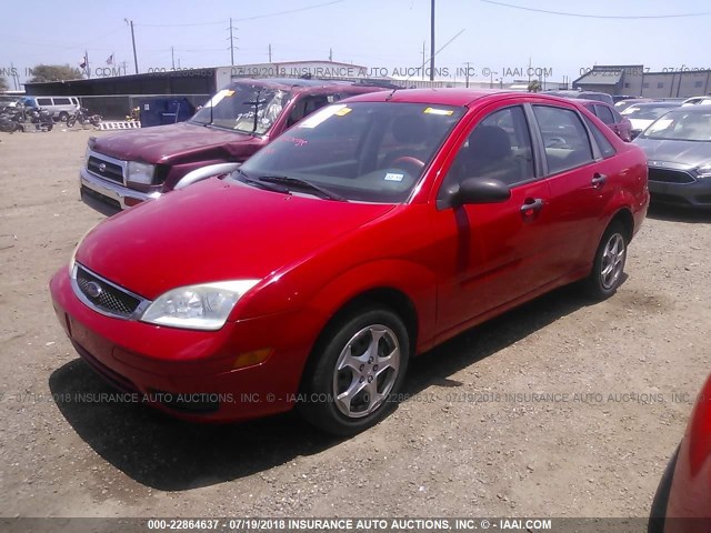 1FAFP34N27W361174 - 2007 FORD FOCUS ZX4/S/SE/SES RED photo 2