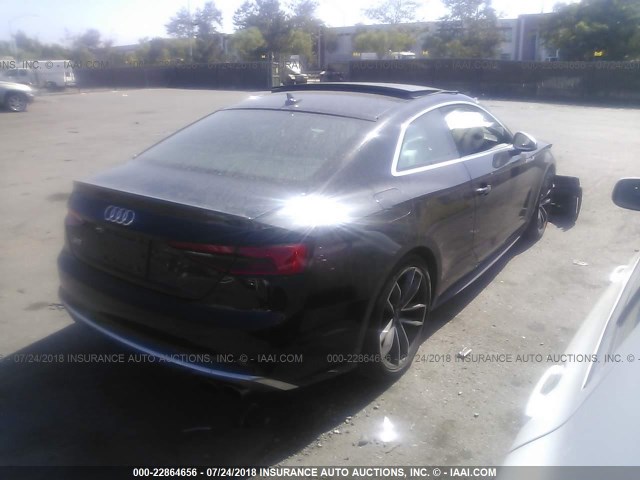 WAUP4AF51JA009603 - 2018 AUDI S5 PREMIUM PLUS BLACK photo 4