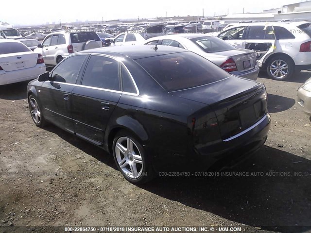 WAUAF78E78A006618 - 2008 AUDI A4 2.0T BLACK photo 3