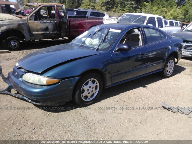 1G3NK52F52C223215 - 2002 OLDSMOBILE ALERO GX TEAL photo 2