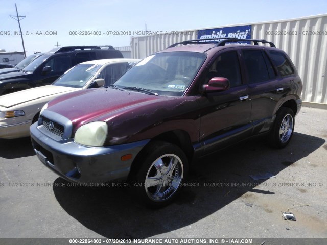 KM8SC83D61U015220 - 2001 HYUNDAI SANTA FE GLS/LX RED photo 2