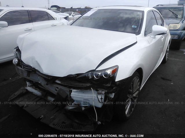 JTHBF1D27E5025821 - 2014 LEXUS IS 250 WHITE photo 2