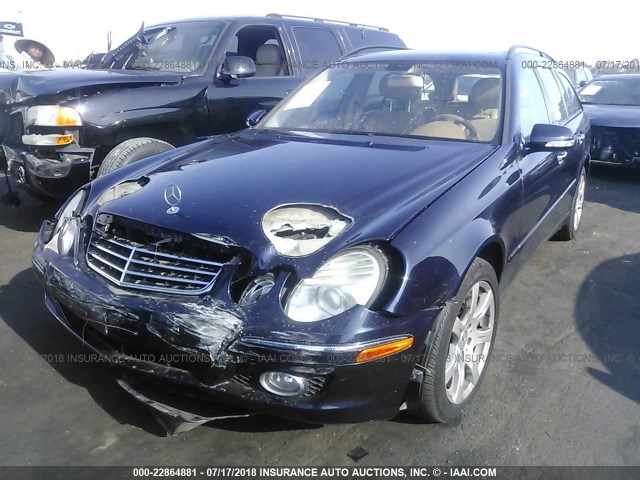 WDBUH87X77X210462 - 2007 MERCEDES-BENZ E 350 4MATIC WAGON BLUE photo 2