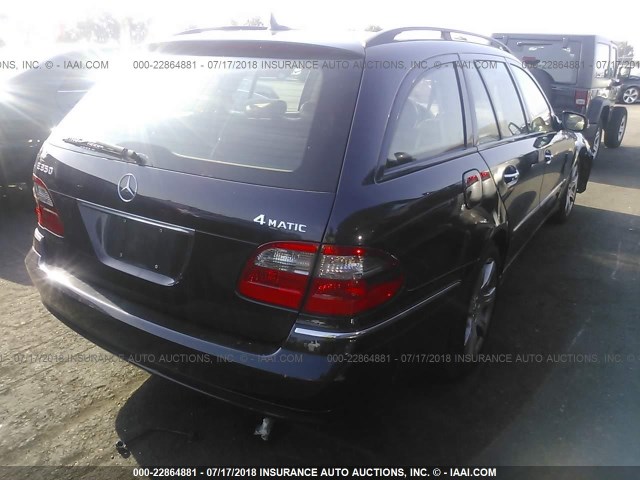 WDBUH87X77X210462 - 2007 MERCEDES-BENZ E 350 4MATIC WAGON BLUE photo 4