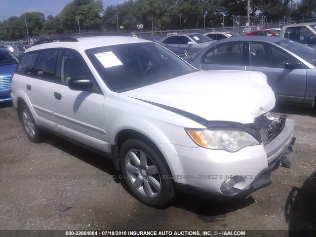 4S4BP61C987367123 - 2008 SUBARU OUTBACK 2.5I WHITE photo 1