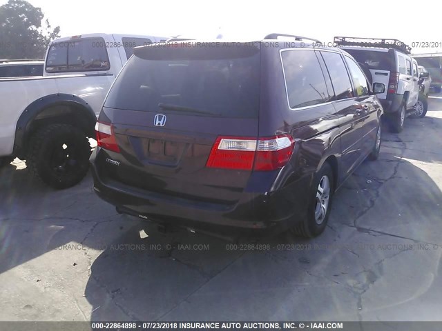 5FNRL38457B143724 - 2007 HONDA ODYSSEY EX BURGUNDY photo 4