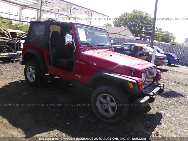 1J4FA29P8YP740010 - 2000 JEEP WRANGLER / TJ SE RED photo 1