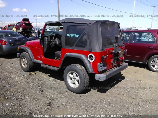 1J4FA29P8YP740010 - 2000 JEEP WRANGLER / TJ SE RED photo 3