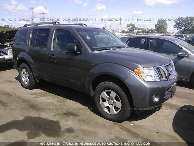 5N1AR18B08C600240 - 2008 NISSAN PATHFINDER S/LE/SE GRAY photo 1