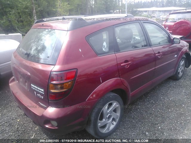 5Y2SM63865Z452409 - 2005 PONTIAC VIBE RED photo 4