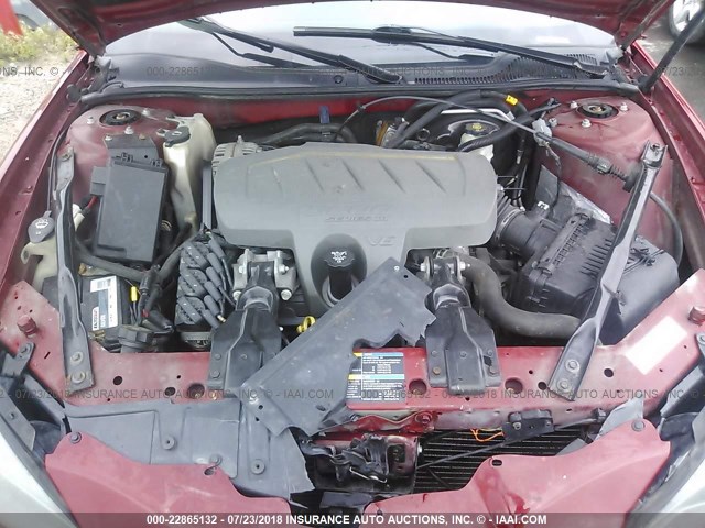 2G2WP552171173834 - 2007 PONTIAC GRAND PRIX RED photo 10