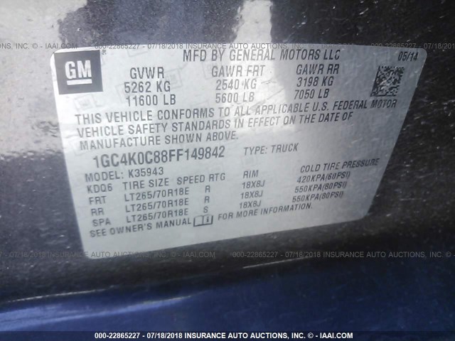 1GC4K0C88FF149842 - 2015 CHEVROLET SILVERADO K3500 LTZ GRAY photo 10