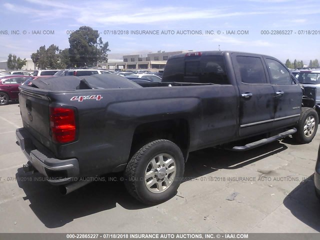 1GC4K0C88FF149842 - 2015 CHEVROLET SILVERADO K3500 LTZ GRAY photo 4